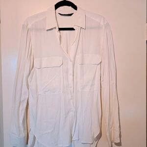 Zara White Elegant Button Down Shirt